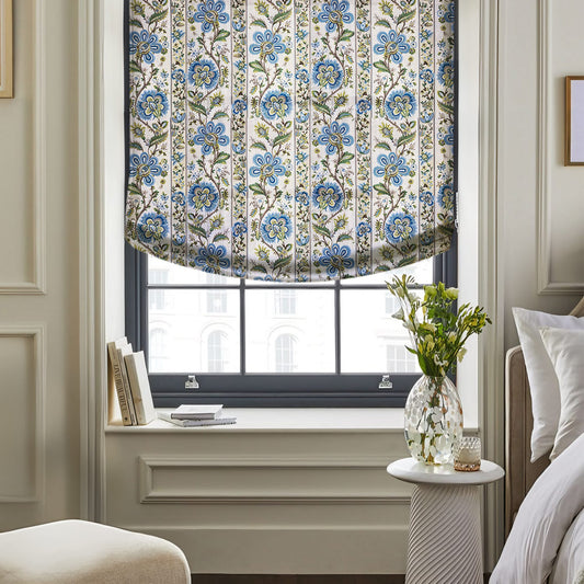 100% Linen Printed Relaxed Roman Shades