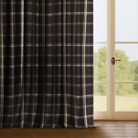 コットン混紡プリントカーテン&ドレーププリーツ