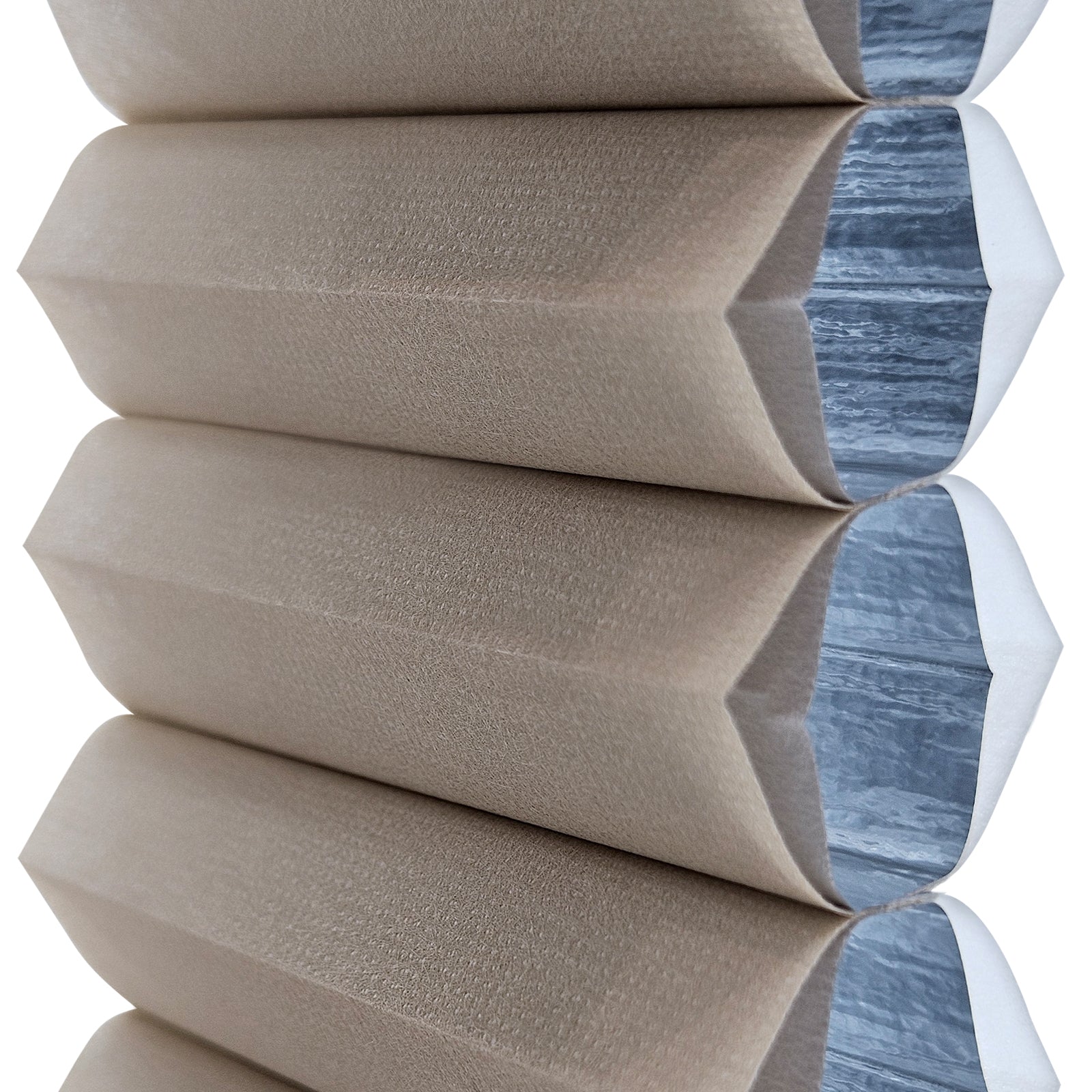 38HUB004 White/Brown 38mm Wide Fully Blackout - VeilVeil