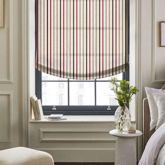 Cotton Blend Printed Relaxed Roman Shades
