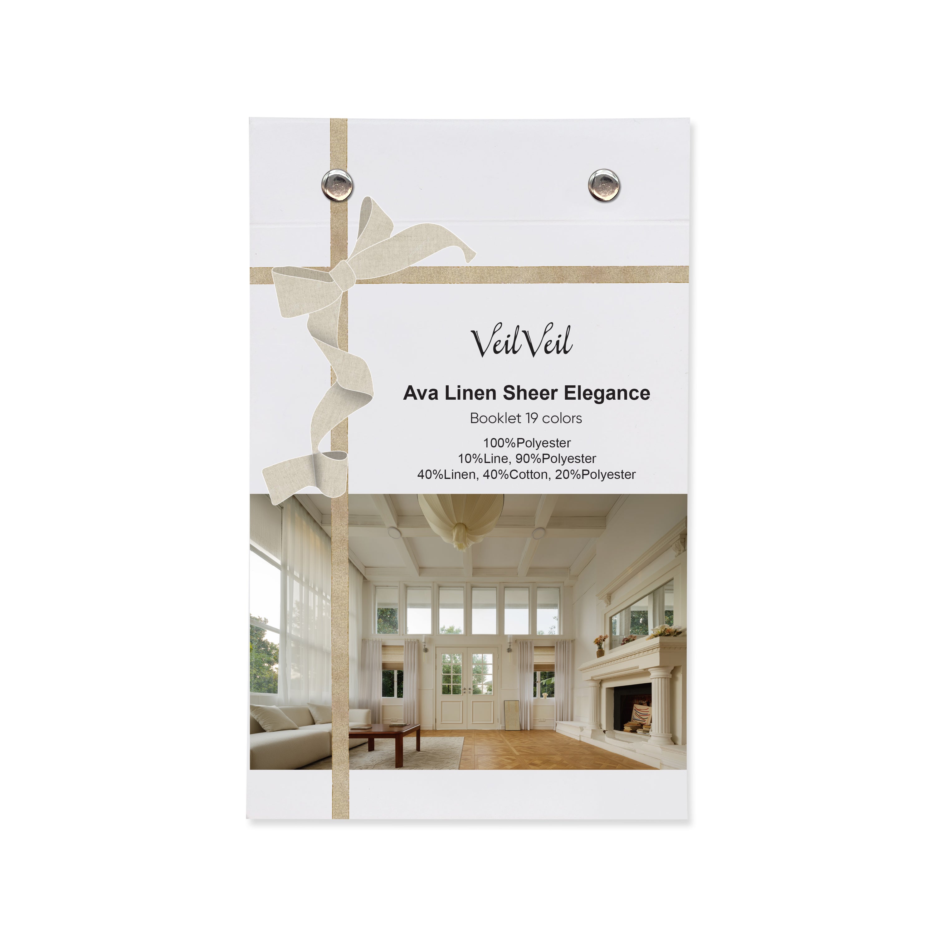 Ava Linen Sheer Elegance Booklet 19 colors - VeilVeil