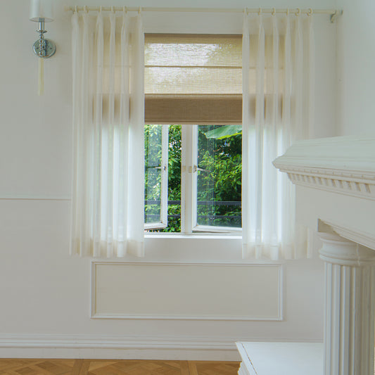 Ava Linen Sheer Curtain & Drapery Pleated - VeilVeil