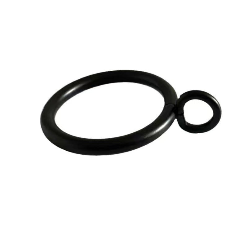 Thickened black curtain Hook Accessories Roman Ring rod Buckle Hook Round metal shower curtain ring with ear loops - VeilVeil