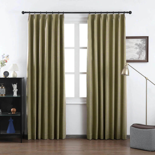 Grace Textured 100% Blackout Elegance Curtains & Drapes Soft Top - VeilVeil