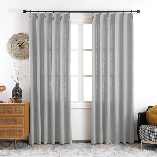 Olivia 100% Linen Curtains & Drapes Pleated - VeilVeil