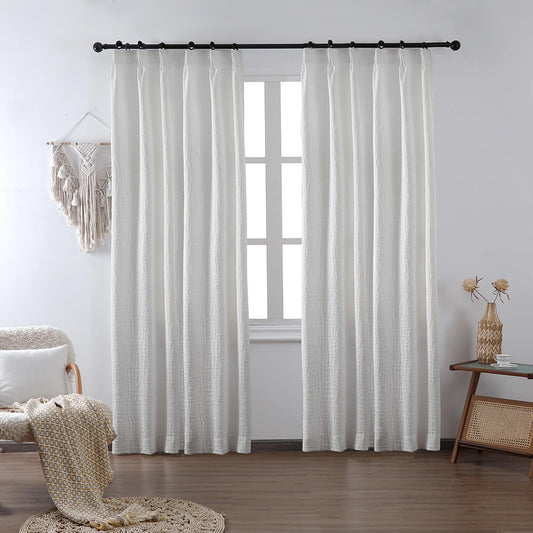 Ava Linen Sheer Curtain & Drapery Pleated - VeilVeil