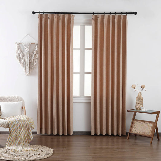 Chloe Cotton Chenille Touch Curtains & Drapes Pleated - VeilVeil