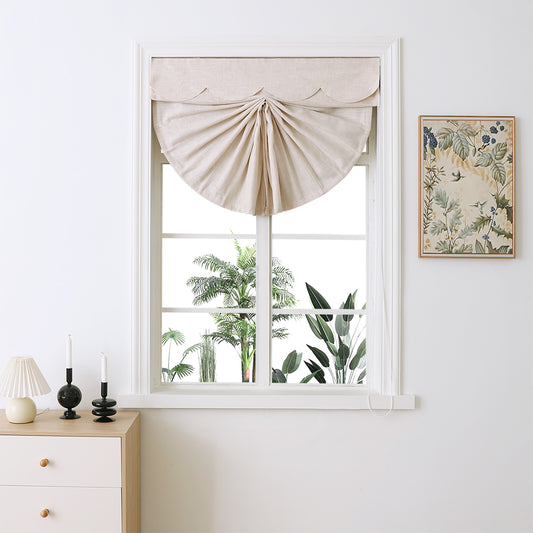 Madison Cotton-Poly Blend Fan-shaped Roman Shades - VeilVeil