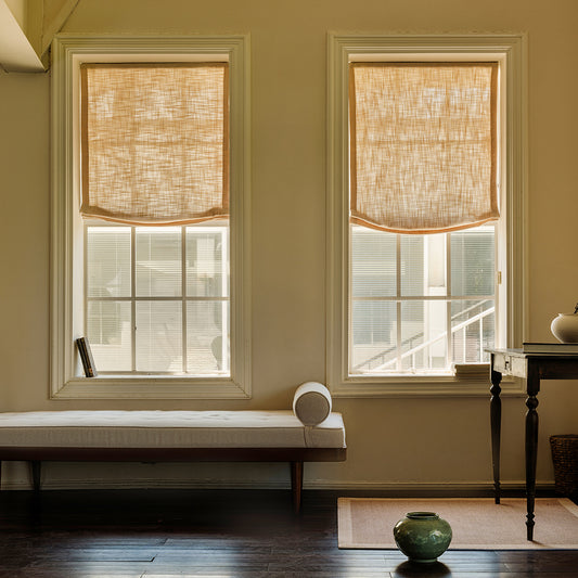 Luna Linen Sheer Relaxe Roman Shades - VeilVeil
