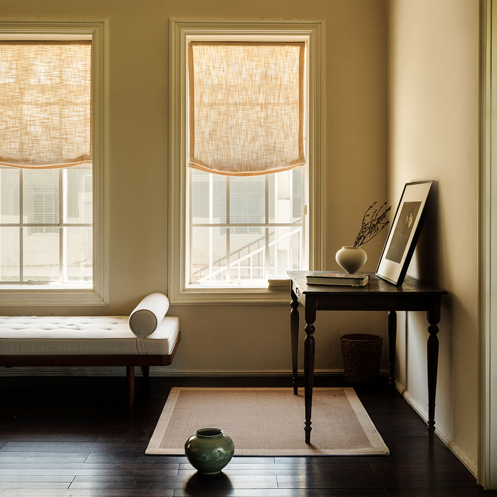 Luna Linen Sheer Relaxe Roman Shades - VeilVeil