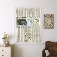 Luna Linen Sheer Cafe Curtains & Drapes Pleated