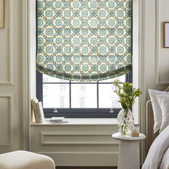 Linen Blend Printed Relaxed Roman Shades