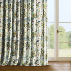 Linen Blend Printed Sheer Curtains & Drapes Pleated