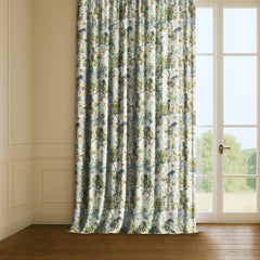 Linen Blend Printed Sheer Curtains & Drapes Pleated
