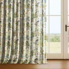 Linen Blend Printed Sheer Curtains & Drapes Pleated