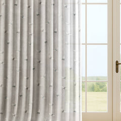 Linen Blend Printed Sheer Curtains & Drapes Pleated