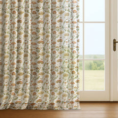 Linen Blend Printed Sheer Curtains & Drapes Pleated