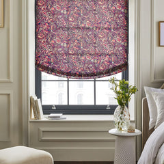 Linen Blend Printed Relaxed Roman Shades