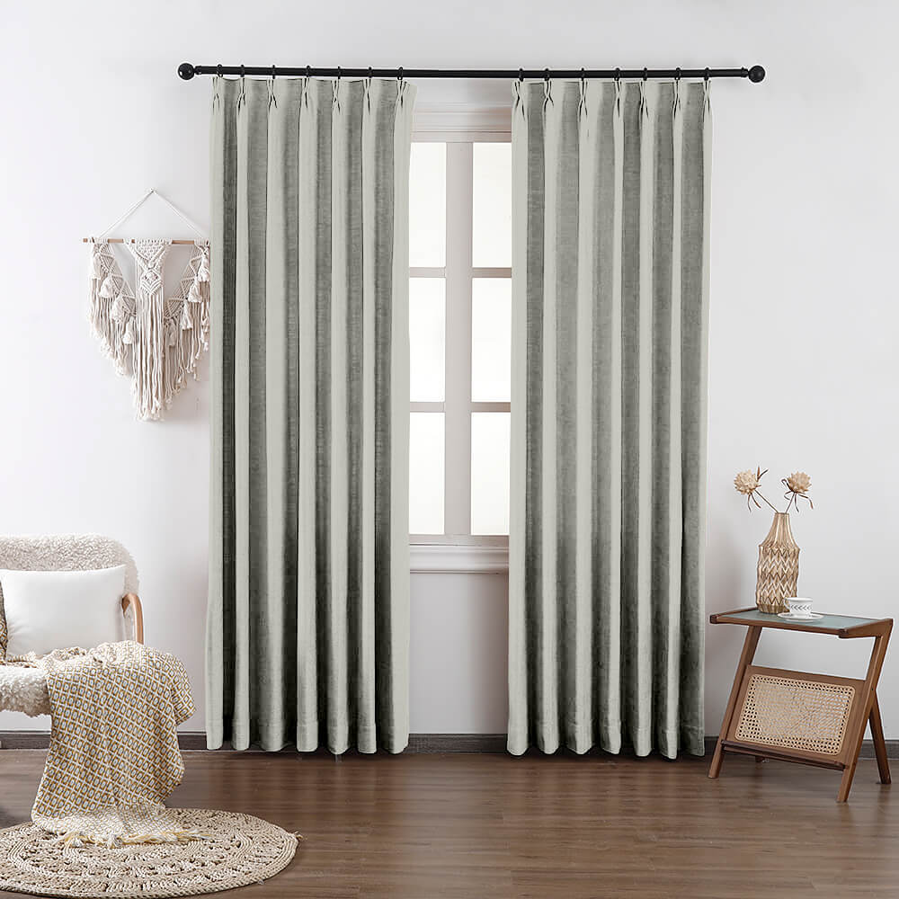 Chloe Cotton Chenille Touch Curtains & Drapes Pleated - VeilVeil