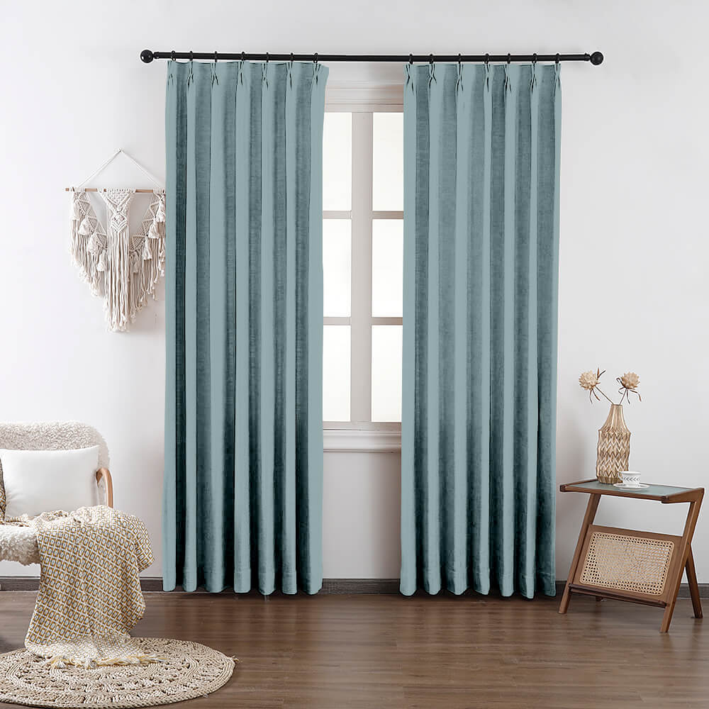 Chloe Cotton Chenille Touch Curtains & Drapes Pleated - VeilVeil