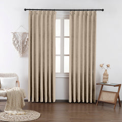 Chloe Cotton Chenille Touch Curtains & Drapes Pleated - VeilVeil