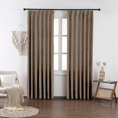 Chloe Cotton Chenille Touch Curtains & Drapes Pleated - VeilVeil