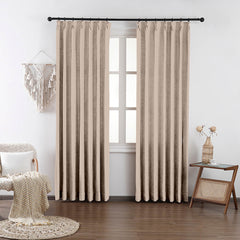 Chloe Cotton Chenille Touch Curtains & Drapes Pleated - VeilVeil