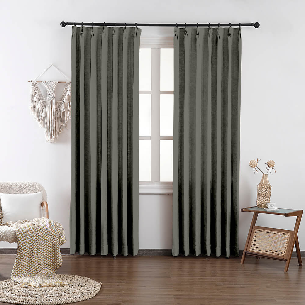 Chloe Cotton Chenille Touch Curtains & Drapes Pleated - VeilVeil
