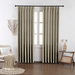 Chloe Cotton Chenille Touch Curtains & Drapes Pleated - VeilVeil