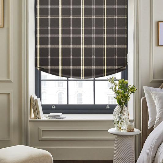 Cotton Blend Printed Relaxed Roman Shades