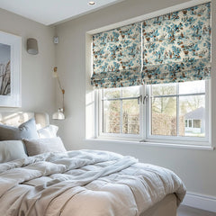 Linen Blend Printed Plain Fold Roman Shades