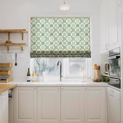 Linen Blend Printed Plain Fold Roman Shades