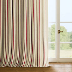 Cotton Blend Printed Curtains & Drapes Pleated