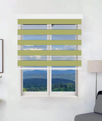 Smart Motorized Zebra Blinds White Trim