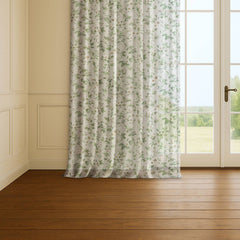 Linen Blend Printed Sheer Curtains & Drapes Pleated