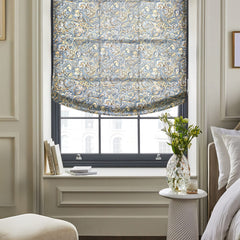 Linen Blend Printed Relaxed Roman Shades