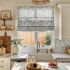 Linen Blend Printed Plain Fold Roman Shades