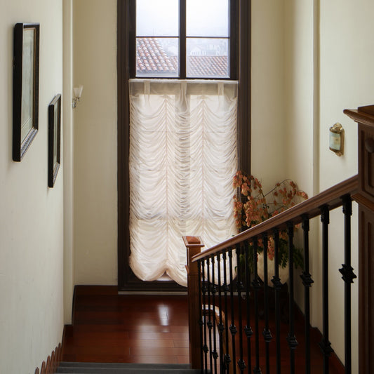 Ava Linen Sheer Austrian Roman Shades - VeilVeil