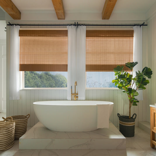 Natural EarthTone Bamboo Woven Shades - VeilVeil
