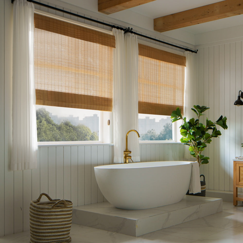 Natural EarthTone Bamboo Woven Shades - VeilVeil