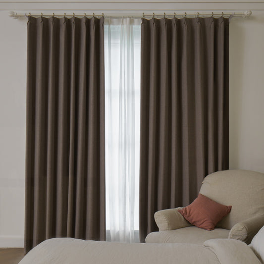 Grace Textured 100% Blackout Elegance Curtains & Drapes Soft Top - VeilVeil