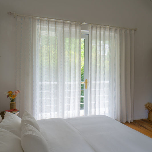 Luna Linen Sheer Serenity Curtains & Drapes Pleated - VeilVeil