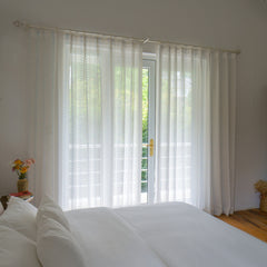 Luna Linen Sheer Serenity Curtains & Drapes Pleated - VeilVeil