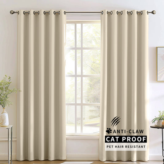 Madison Pet-Friendly Cotton-Poly Blend Curtains & Drapes Pleated