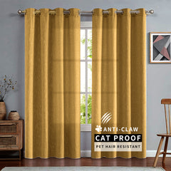 Olivia Pet-Friendly 100% Linen Curtains & Drapes Soft Top