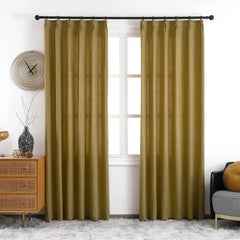 Olivia 100% Linen Curtains & Drapes Pleated - VeilVeil