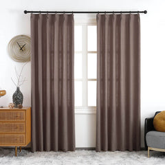 Olivia 100% Linen Curtains & Drapes Pleated - VeilVeil