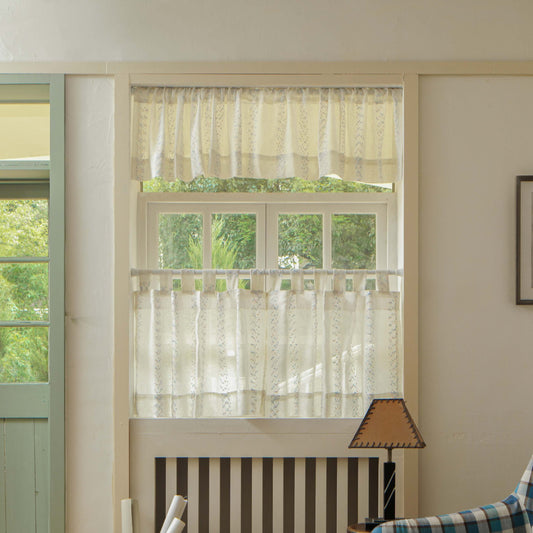 Luna Linen Sheer Cafe Curtains & Drapes Soft Top - VeilVeil