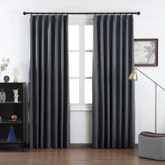 Grace Textured 100% Blackout Elegance Curtains & Drapes Soft Top - VeilVeil