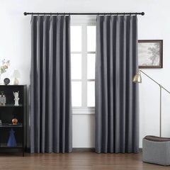 Grace Textured 100% Blackout Elegance Curtains & Drapes Soft Top - VeilVeil